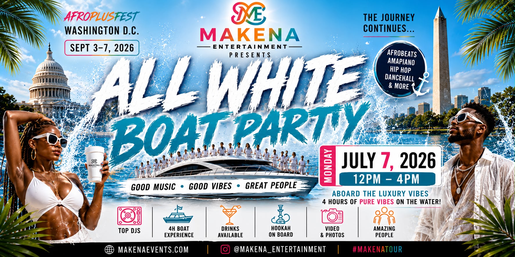 AfroPlusFest DC All White Boat Party